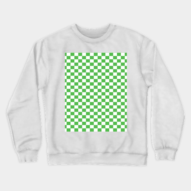 checkered Green and White Crewneck Sweatshirt by DragonTees